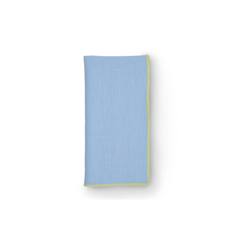 Air Blue Napkin with Lime Trim, Set of 4