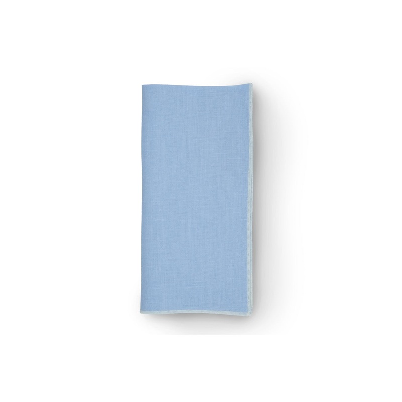 Air Blue Napkin with White Small Trim, Set of 4